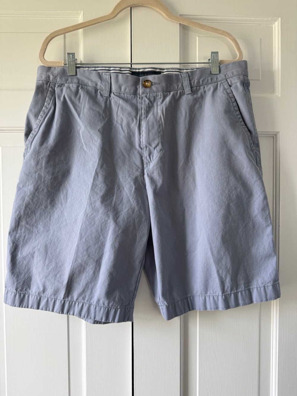 Tommy Hilfiger Light Blue Flat Front Cotton Chino Shorts Preppy Sz 36